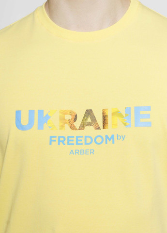 Желтая футболка мужская freedom желтая Arber T-SHIRT FF19