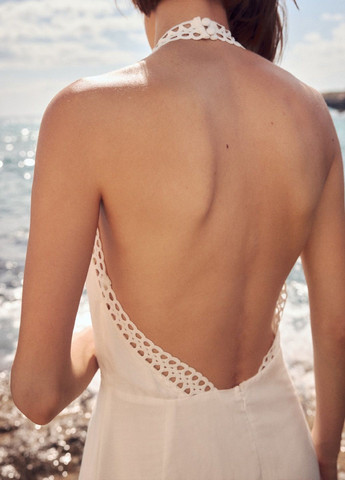 Белое кэжуал платье H&M однотонное