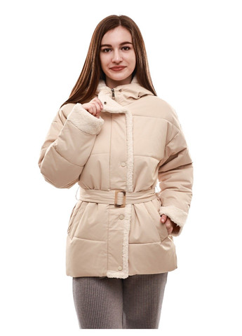 Молочная зимняя куртка зимняя женская M@C