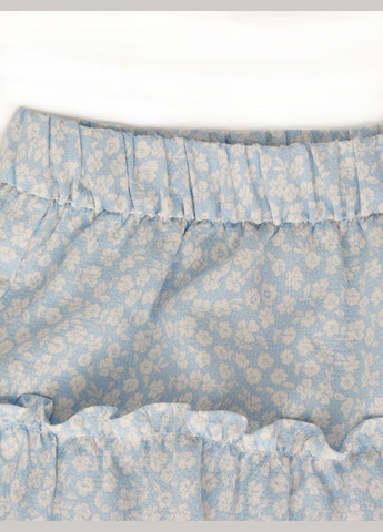 Голубая повседневный цветочной расцветки юбка H&M