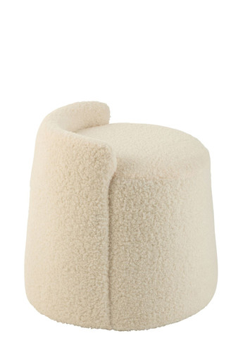 Пуф из ткани букле белого цвета Бельгия (47190) J-Line (305394726)