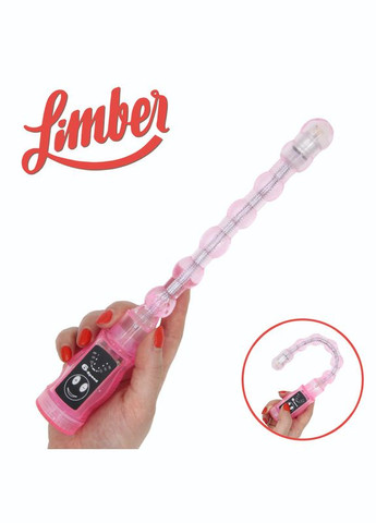 Вибратор анальный гибкий Limber - стимулятор вагинальный + анальный + массажер простаты Розовый Baile (303878030)