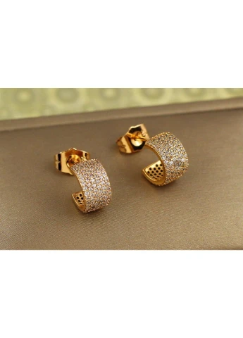 Серьги гвоздики пять дорожек 1,1 см золотистые love-shopping Xuping Jewelry (388554919)