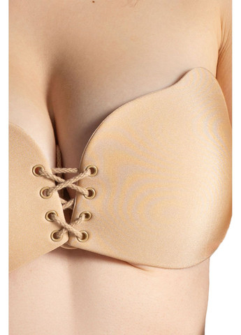 Светло-бежевый бюстгальтер на силиконе без бретелей bra 01 invisible beauty Gatta микрофибра