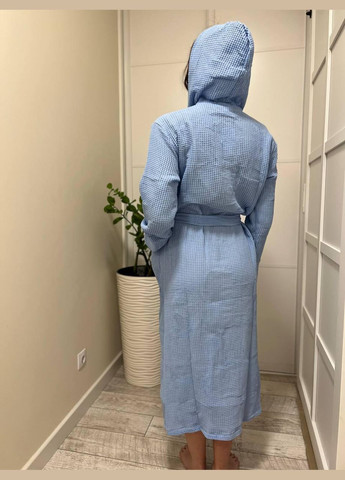 Вафельний банний халат жіночий гіпоалергенний XL-XXL Блакитний (П4К-Е-Avafel002-22) No Brand (323160675)