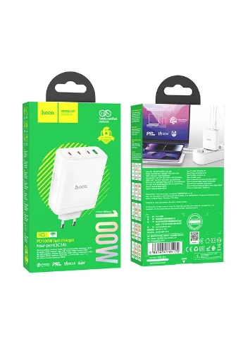 Зарядное устройство с быстрой зарядкой PD100W N31 |3Type-C/1USB, 100W/5A, PD/QC| Hoco (337350859)