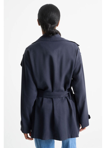 Темно-синє демісезонне Укорочений тренч C&A