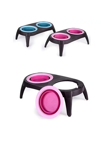 Миска Pet Bowl Set двойная на складной подставке для собак и кошек Kronos (363832061)