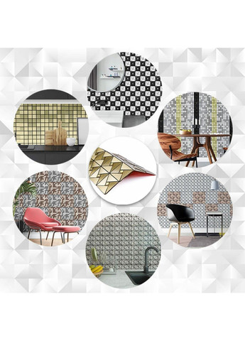 Самоклеюча алюмінієва плитка зелене золото зі стразами SW-00001172 (D) Sticker Wall (317583483)