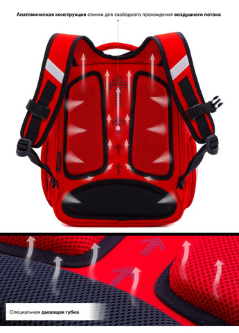 Ортопедичний рюкзак (ранець) з пеналом та мішком червоний для дівчинки / SkyName для 1 класу (Full R4-403-3) Winner (293504255)
