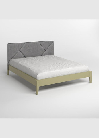 Двуспальная деревянная кровать Нью-Йорк ДК (RAL1020)/Аляска 93 (Серый) 140х200 см (MBG-10313) Mebigrand (368279088)