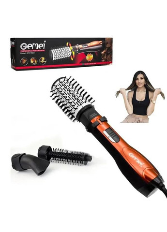 Фен-щетка стайлер расчёска браш для волос с 3 насадками GM-4828 стайлер 3 в 1 для укладки волос 1000 Вт с ионизацией Geemy (331325689)