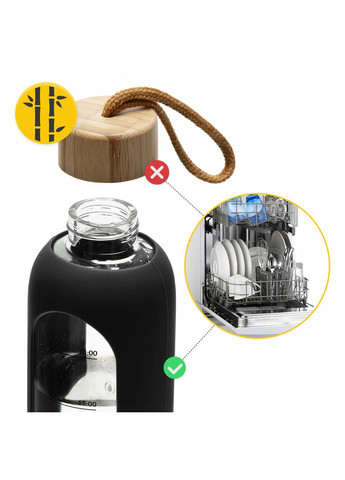 Бутылка для воды спортивная 1000 мл стеклянная Black () 4FIZJO P-5905973403917 (344588355)