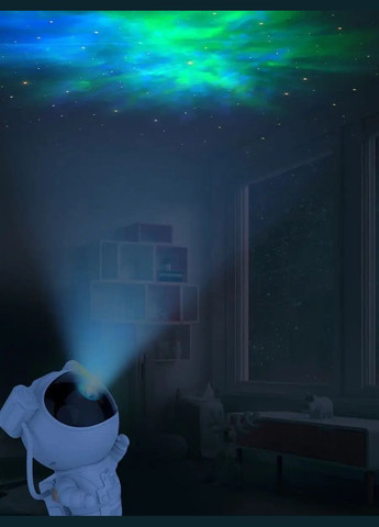 Нічник-проектор зоряного неба "Космонавт на Місяці" з пультом, LED світильник, білий No Brand (327876368)