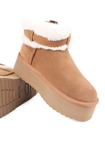 Женские Угги 1144041 Бежевая Кожа. MIRATON (304203756)