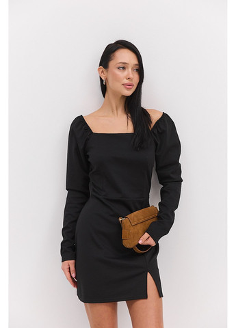 Чорна коротка вечірня сукня чорна з відкритими плечима Arjen