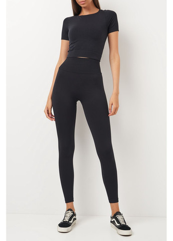 Черные демисезонные леггинсы бесшовные с двойным push up эффектом leggings sport shape Giulia