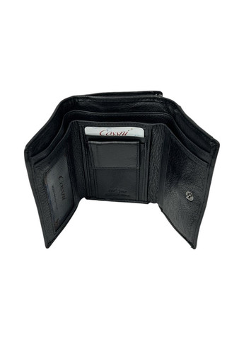 Жіночий гаманець з натуральної шкіри 704-96 чорний 12.5 х 9 х 2.5 Cossni (367263621)