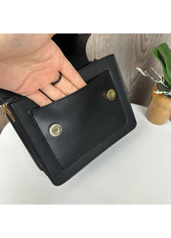 Жіноча міні сумочка клатч рептилія лакова чорна екошкіра ProDobro (363260097)