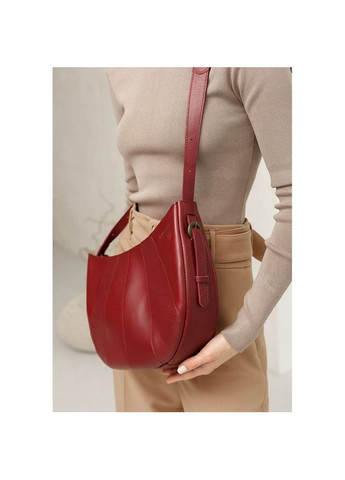 Кожаная сумка женская через плечо Круассан Krast бордовая BlankNote (302007896)