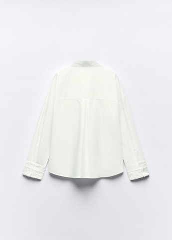 Белая классическая рубашка с орнаментом Zara