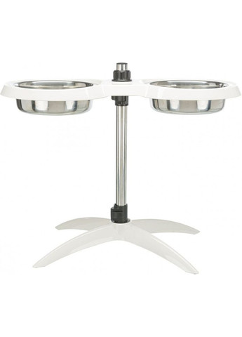 Миска для собак, на регульованій підставці, біла, 2х2,4 л, d:25 см (меламін/метал) Trixie (292114558)