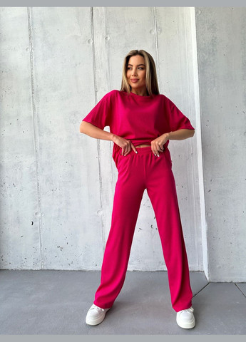 Жіночий прогулянковий костюм малинового кольору 33002 Fashion (331605885)