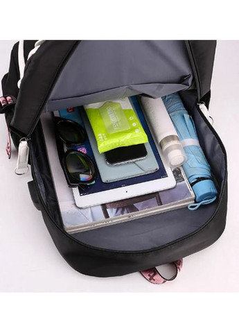 Рюкзак шкільний портфель Міку Хатсуне Miku Hatsune вокалоїд для дівчинки підлітковий, 45х30х13 см, чорний No Brand (356019810)