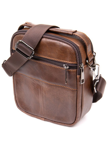 Сумка мужская через плечо кожаная на два отделения 20396 Коричневый Vintage (302008232)