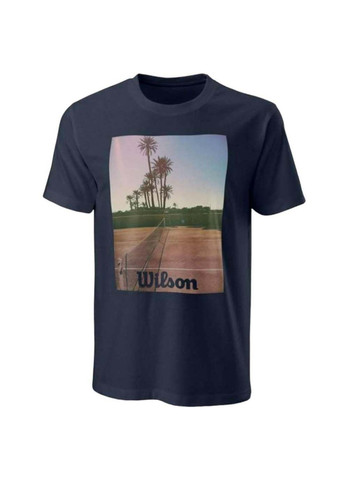 Синя чоловіча футболка m scenic tech tee outer s синій Wilson