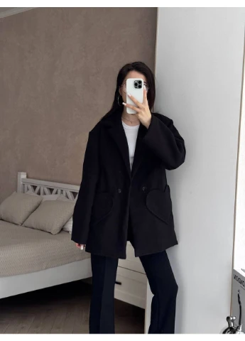 Черное демисезонное Женское пальто FINO Mode
