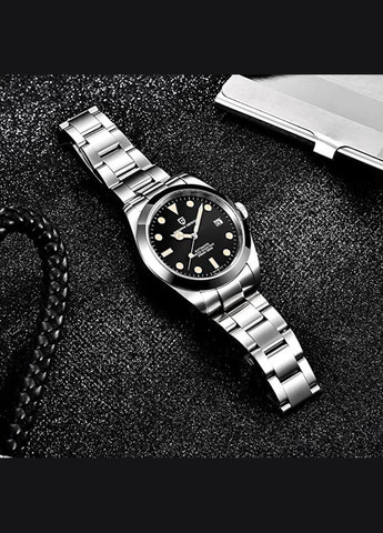 PD-1716 Silver-Black механический с автоподзаводом сasual, классический Pagani Design (342323366)