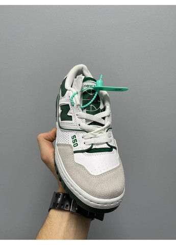 Сірі Осінні кросівки чоловічі new balance 550 green logo нью беланс 550 No Brand