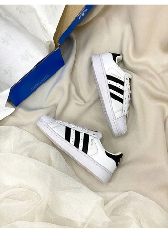 КРОСІВКИ ЖІНОЧІ ADIDAS SUPERSTAR WHITE BLACK АДІДАС СУПЕРСТАР БІЛІ No Brand білі демісезони (392004733)