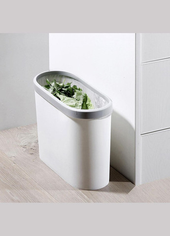 Мусорное ведро узкое без крышки BIN-08 10L WHITE MVM (317460242)
