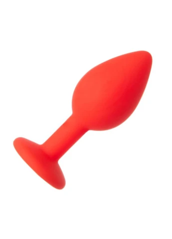 Анальная пробка Red Silicone White Shape M, 8 x 3.5 см Loveshop (376099284)