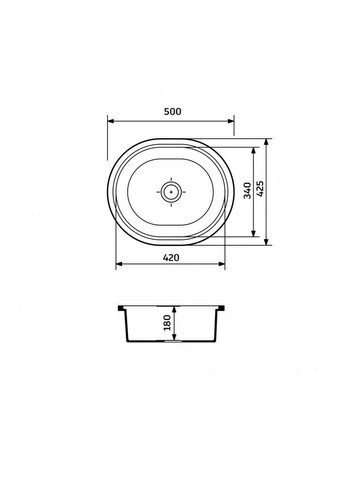Кухонная мойка из искусственного камня/кварцевая 500х425х180мм, овальная CIRCUM Terra Серо-бежевая (34840500425) Adamant (371191474)