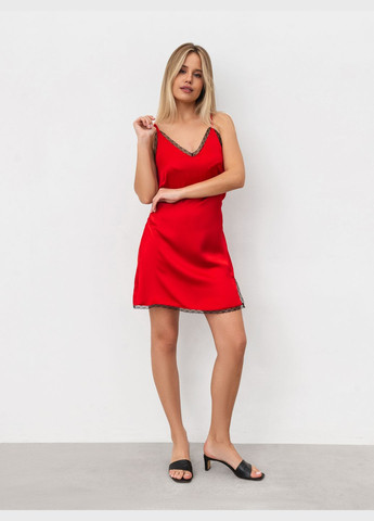 Красное платье-комбинация Romashka однотонное