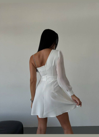 Белое деловое, кэжуал платье No Brand однотонное