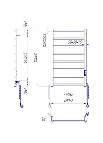 Полотенцесушитель Токио-I 800х500/80 TR К (2.2.1702.03.P) Mario (323131668)