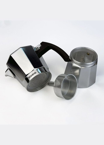 Гейзерна кавоварка MG-1003 450 мл, Маленька кавоварка на 3 чашки, Кавоварки з OA-902 нержавіючої сталі Magio (349822329)