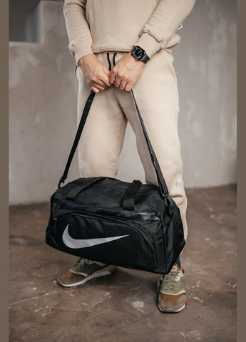 Дорожня сумка Смуга Білий Найк чоловіча для подорожей чорна 50*26*20 см, спортивна сумка чоловіча No Brand (354722034)