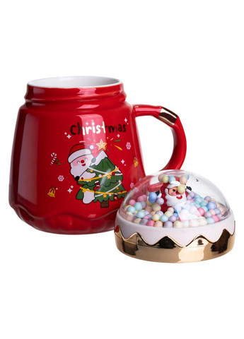 Чашка фарфоровая с крышкой Christmas 400 (мл) FM-CS-41D Yiwu (370974063)