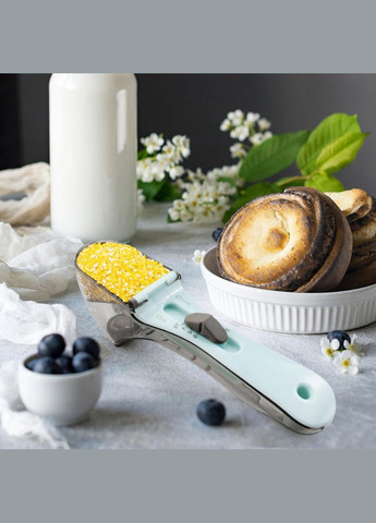 Регульовані мірні ложки пластикові набір із 2 шт. різних розмірів (30 та 130 мл) з макс. виміром до 300 г Kitchen Master (295288003)