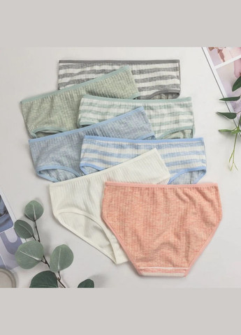 Набір підліткових трусиків-тижневок у рубчик на дівчинку, 7 штук Nicoletta Трусики (342119682)