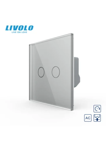 Сенсорна кнопка 2 сенсора Сухий контакт скло (VL-C702IH-15) Livolo (375457511)