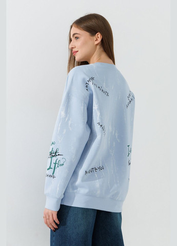 Голубой свитшот с узором женский q05 голубой On me (315865346)