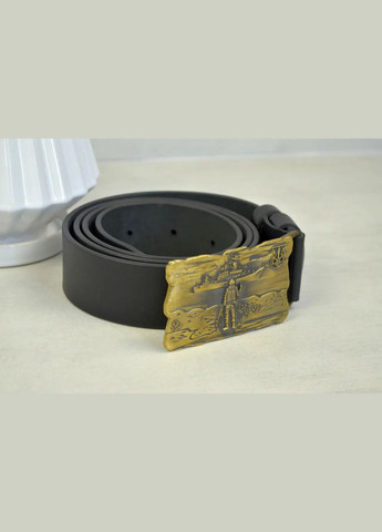 Кожаный ремень с латунной пряжкой "Русский военный корабль" в деревянной коробке Handmade 205-001-002 (345646778)