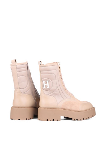 Осенние женские ботинки chat fw2543 бежевая кожа Helena Soretti