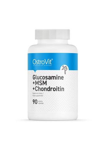 Препарат для суглобів та зв'язок Glucosamine+MSM+Chondroitin, 90 таблеток Ostrovit (293418835)